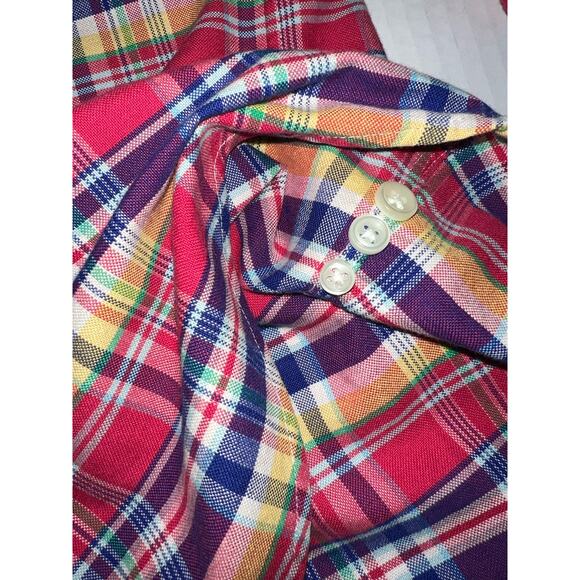 Ralph Lauren pink blue plaid Dress Shirt long sleeve button men. size Large. - Picture 6 of 6